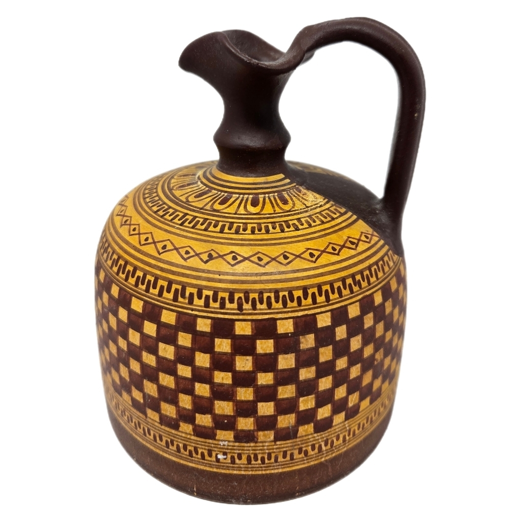 Geometrical Period Hand Made Copy From 800 To 900 BC Trefoil Mouth Ceramic Brown